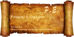 Posgay Eligiusz névjegykártya